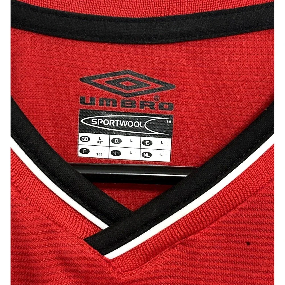 Manchester United Umbro Vodafone Jersey Red Men's Large L Vintage Football - Picture 3 of 4